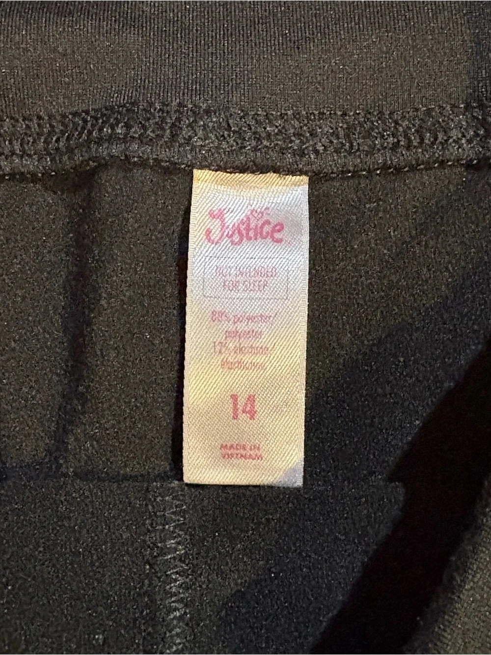 Justice Black High-Waist Active Leggings